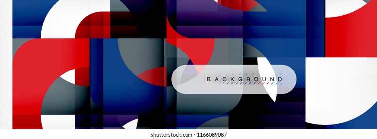 Color square shapes, geometric modern abstract background. Vector illustration