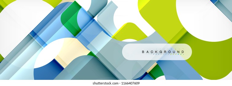 Color square shapes, geometric modern abstract background. Vector illustration