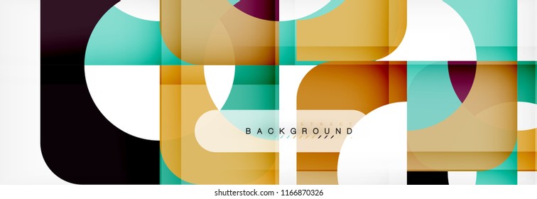 Color square shapes, geometric modern abstract background. Vector illustration