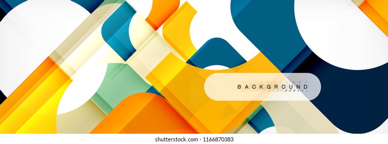 Color square shapes, geometric modern abstract background. Vector illustration