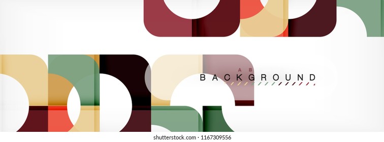 Color square shapes, geometric modern abstract background. Vector illustration