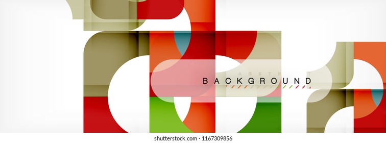 Color square shapes, geometric modern abstract background. Vector illustration