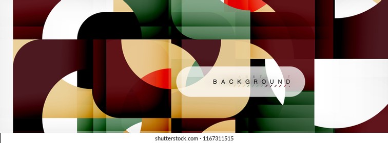 Color square shapes, geometric modern abstract background. Vector illustration