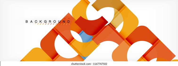 Color square shapes, geometric modern abstract background. Vector illustration