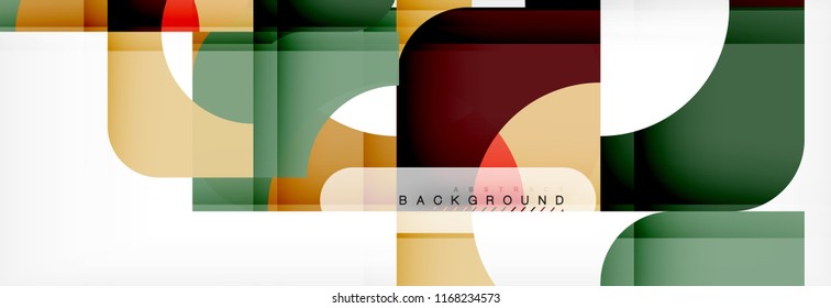 Color square shapes, geometric modern abstract background. Vector illustration