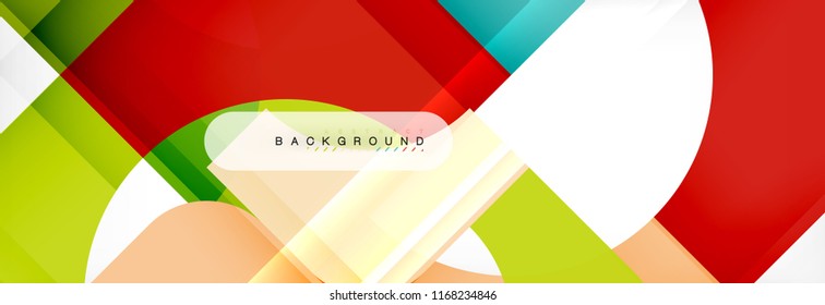 Color square shapes, geometric modern abstract background. Vector illustration