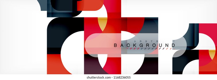 Color square shapes, geometric modern abstract background. Vector illustration