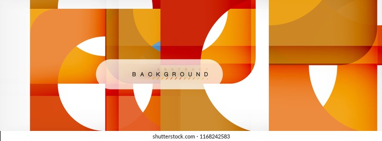 Color square shapes, geometric modern abstract background. Vector illustration