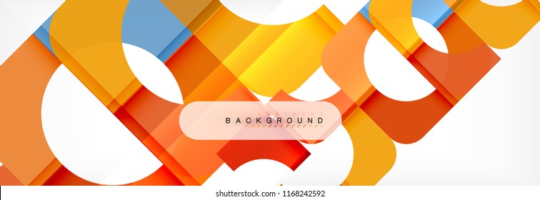 Color square shapes, geometric modern abstract background. Vector illustration