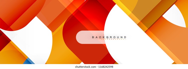 Color square shapes, geometric modern abstract background. Vector illustration