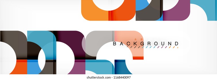 Color square shapes, geometric modern abstract background. Vector illustration