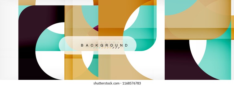 Color square shapes, geometric modern abstract background. Vector illustration