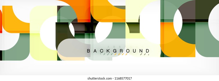 Color square shapes, geometric modern abstract background. Vector illustration