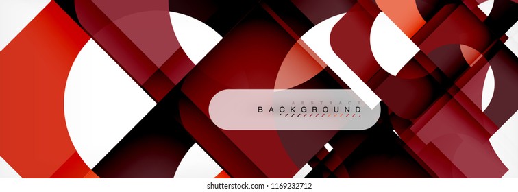 Color square shapes, geometric modern abstract background. Vector illustration