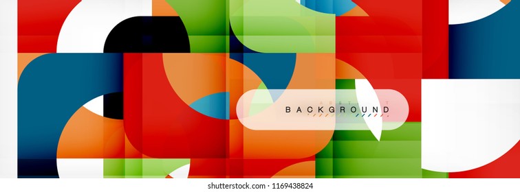 Color square shapes, geometric modern abstract background. Vector illustration
