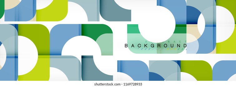 Color square shapes, geometric modern abstract background. Vector illustration