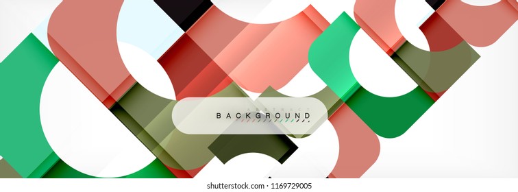 Color square shapes, geometric modern abstract background. Vector illustration