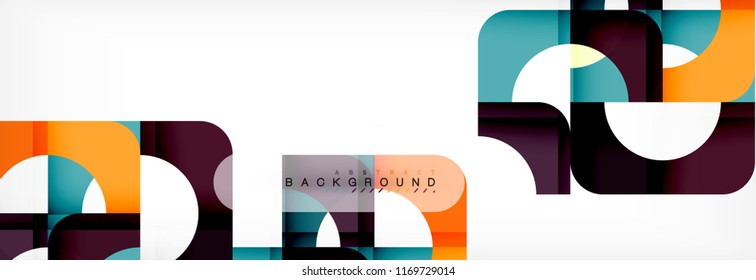 Formas cuadradas de color, fondo abstracto geométrico moderno. Ilustración del vector