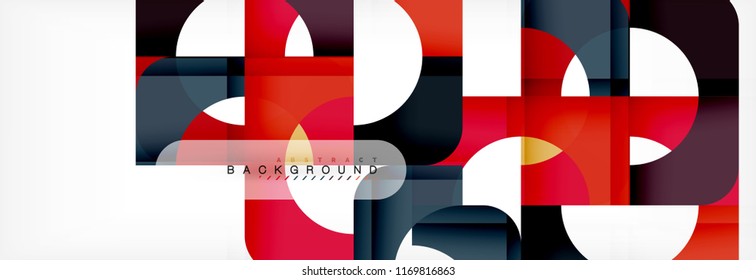 Color square shapes, geometric modern abstract background. Vector illustration