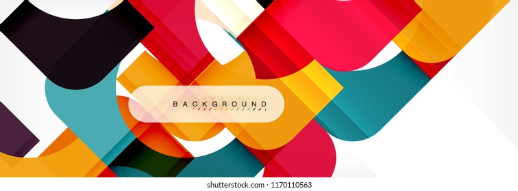 Color square shapes, geometric modern abstract background. Vector illustration