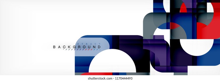 Color square shapes, geometric modern abstract background. Vector illustration