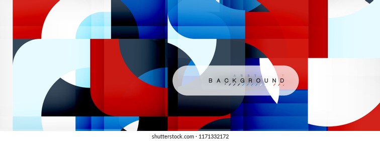 Color square shapes, geometric modern abstract background. Vector illustration