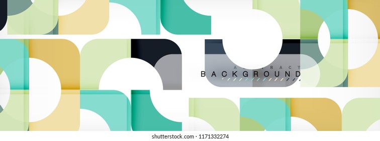 Color square shapes, geometric modern abstract background. Vector illustration
