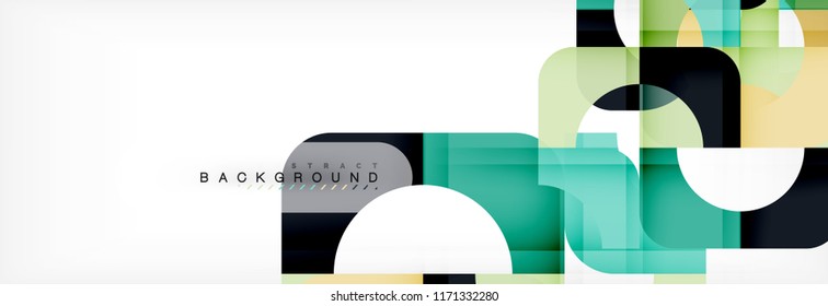 Color square shapes, geometric modern abstract background. Vector illustration