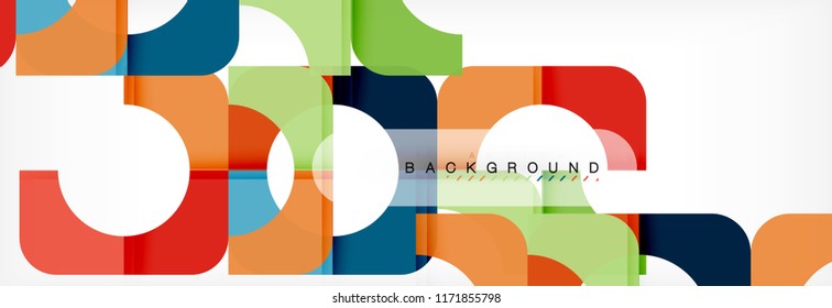 Color square shapes, geometric modern abstract background. Vector illustration