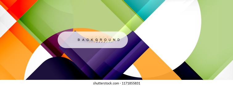 Color square shapes, geometric modern abstract background. Vector illustration