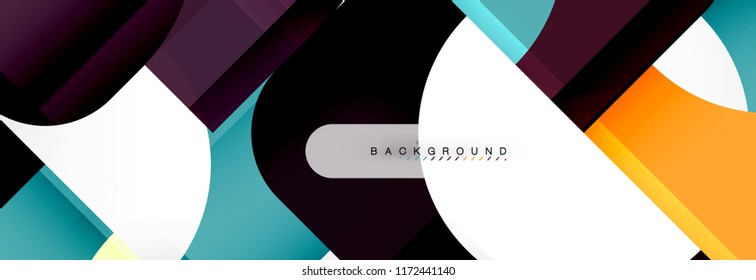 Color square shapes, geometric modern abstract background. Vector illustration