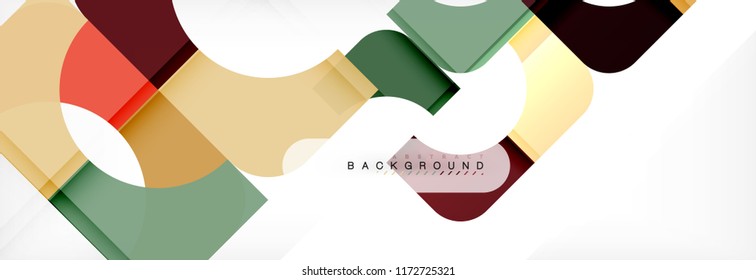 Color square shapes, geometric modern abstract background. Vector illustration