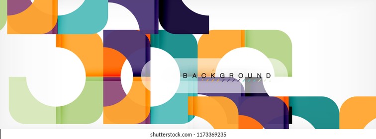 Color square shapes, geometric modern abstract background. Vector illustration