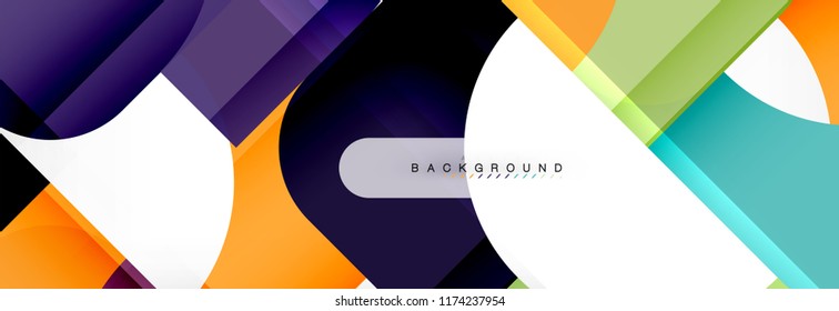 Color square shapes, geometric modern abstract background. Vector illustration