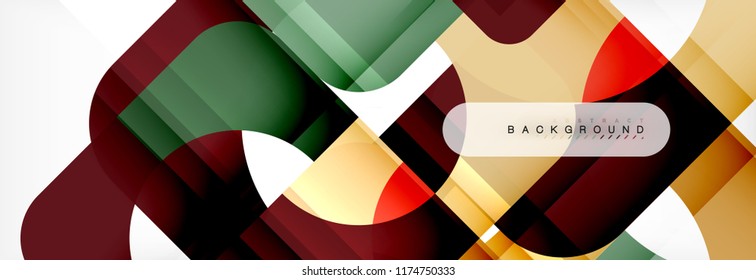 Color square shapes, geometric modern abstract background. Vector illustration