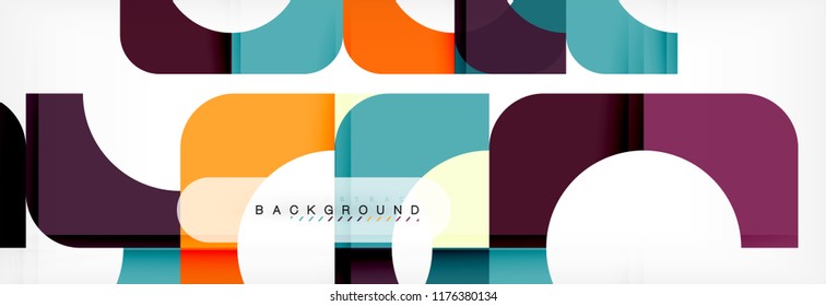 Color square shapes, geometric modern abstract background. Vector illustration