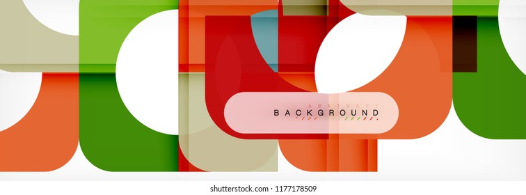 Color square shapes, geometric modern abstract background. Vector illustration