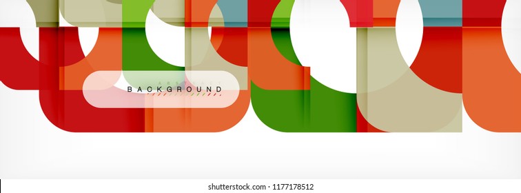 Color square shapes, geometric modern abstract background. Vector illustration