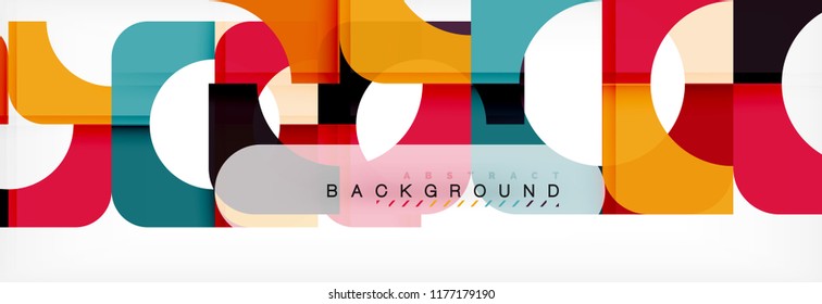 Color square shapes, geometric modern abstract background. Vector illustration