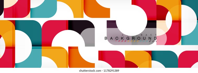 Color square shapes, geometric modern abstract background. Vector illustration