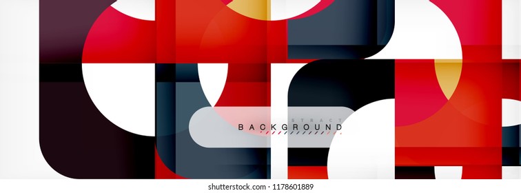 Color square shapes, geometric modern abstract background. Vector illustration