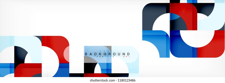 Color square shapes, geometric modern abstract background. Vector illustration