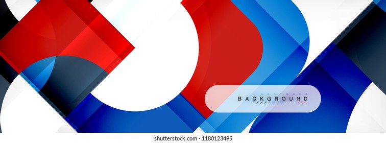 Color square shapes, geometric modern abstract background. Vector illustration