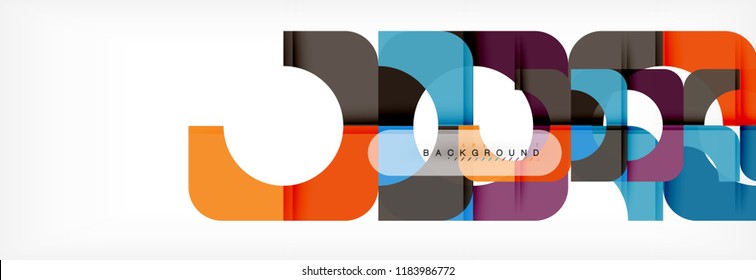 Color square shapes, geometric modern abstract background. Vector illustration