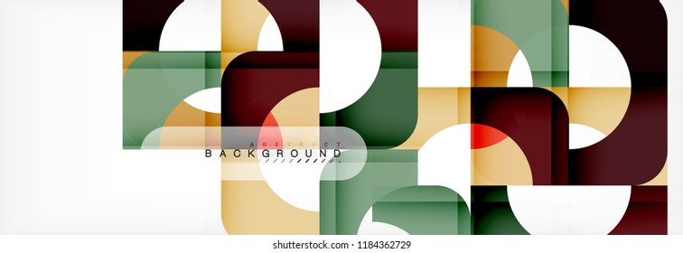 Color square shapes, geometric modern abstract background. Vector illustration