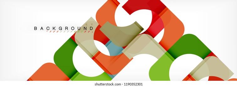 Color square shapes, geometric modern abstract background. Vector illustration
