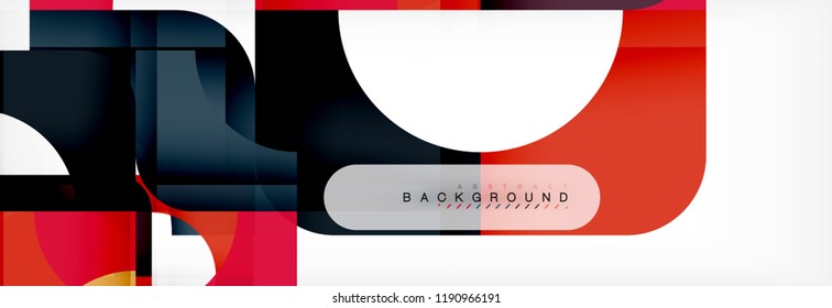 Color square shapes, geometric modern abstract background. Vector illustration