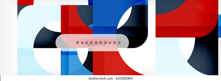 Color square shapes, geometric modern abstract background. Vector illustration