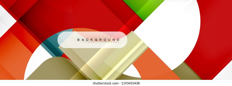 Color square shapes, geometric modern abstract background. Vector illustration