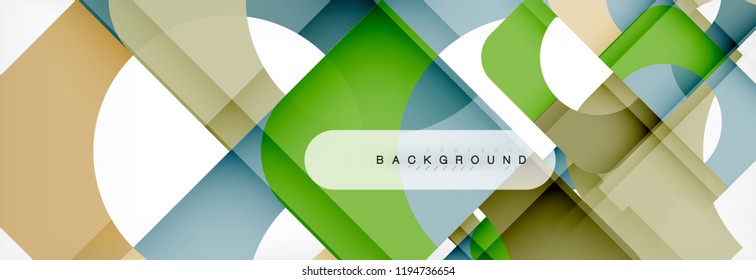 Color square shapes, geometric modern abstract background. Vector illustration